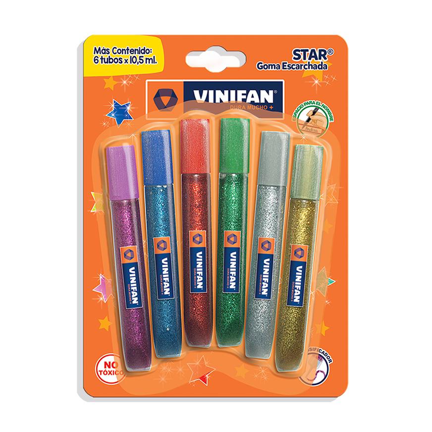Goma Escarchada Vinifan 10.5 Ml X 6 Colores