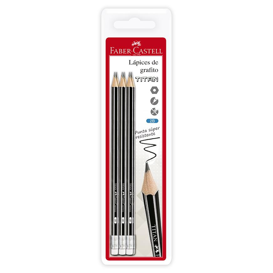 LÃƒÂ¡piz 2B Grafito Faber Castell Titan Con Borrador X 6 Und