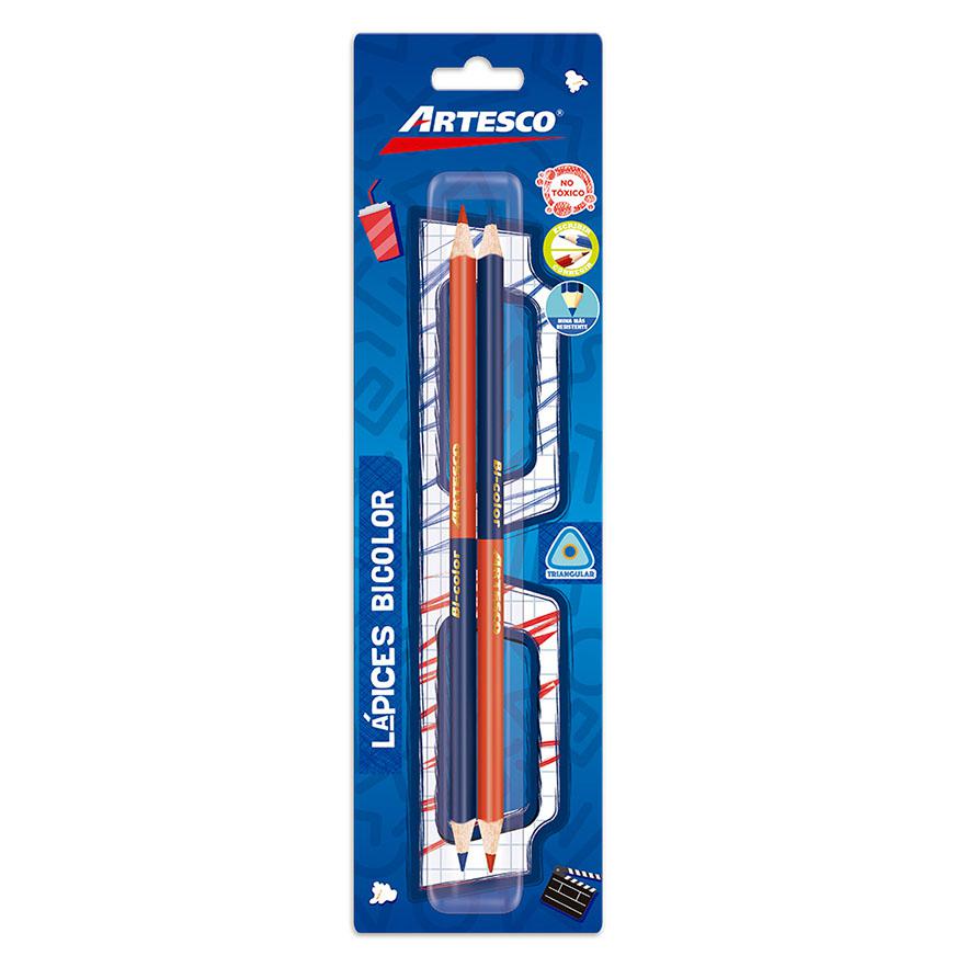 LÃƒÂ¡piz Bicolor Delgado Artesco BlÃƒÂ­ster X 2 Und