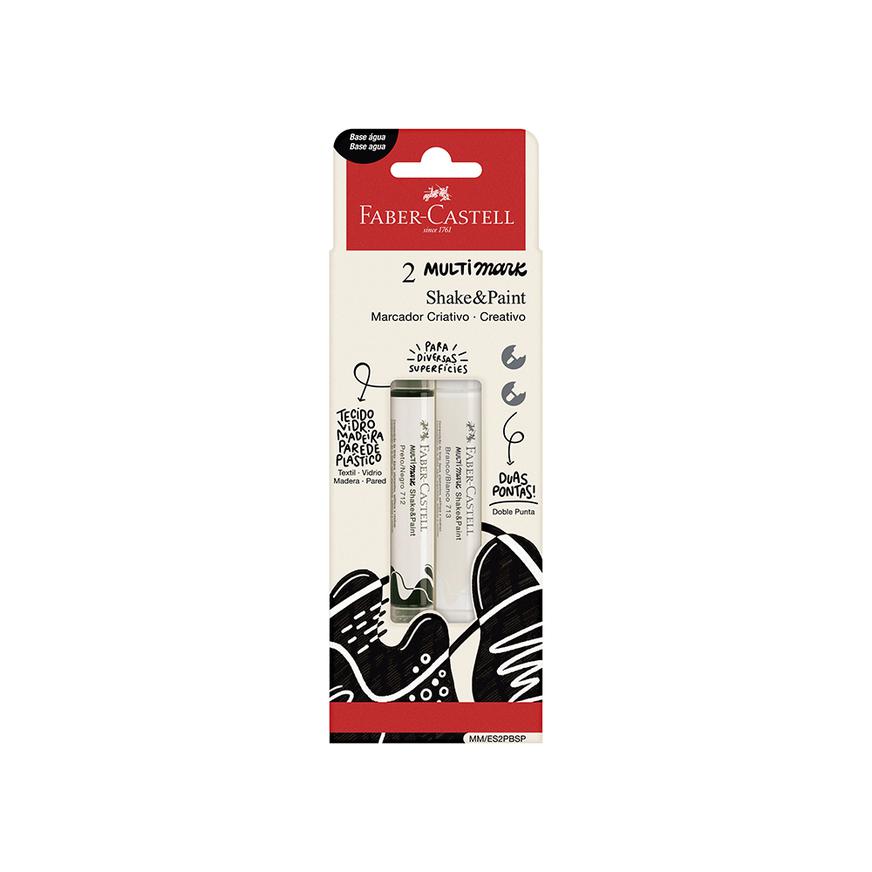 Marcador Faber Castell Shake Paint BlancoNegro X 2 Und Imagen principal del producto