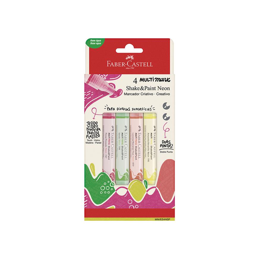 Marcador Faber Castell Shake Paint Colores NeÃƒÂ³n X 4 Und Imagen principal del producto