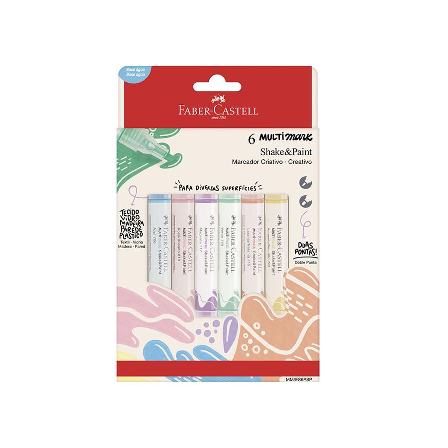 Marcador Faber Castell Shake Paint Colores Pastel X 6 Und