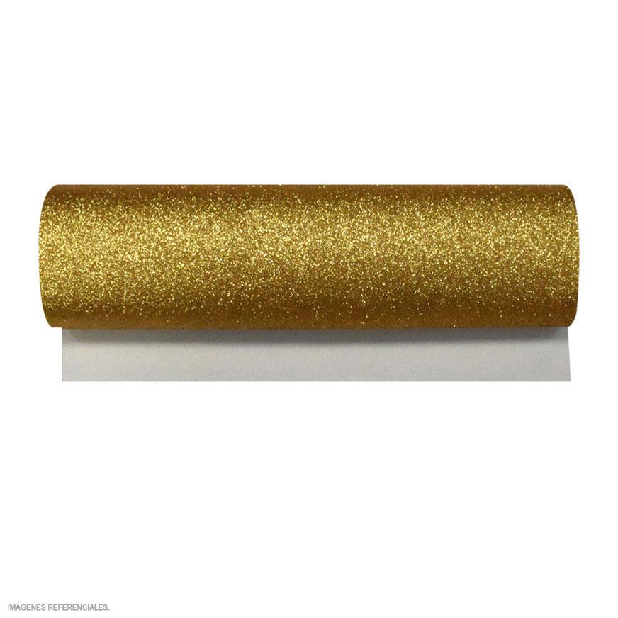 Microporoso Escarchado Adhesivo Dorado 50 X 60 Cm