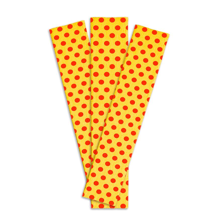 Papel Crepe Decorado Lunares Rojos X 1 Und