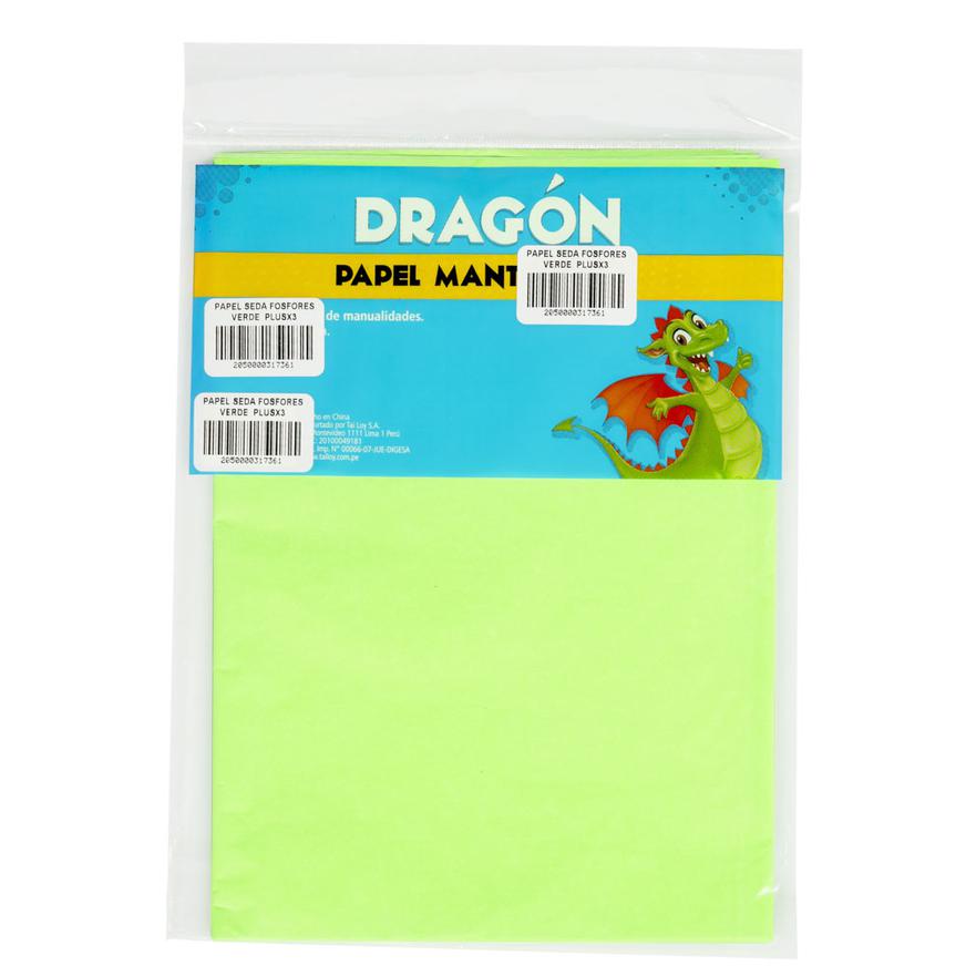 Papel Seda Verde Fosforescente X 3 Und Imagen principal del producto