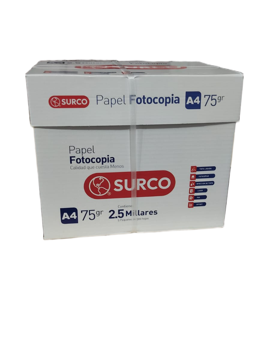 PAPEL FOTOCOPIA A4 SURCO 75GR (PAQUETE X 50)