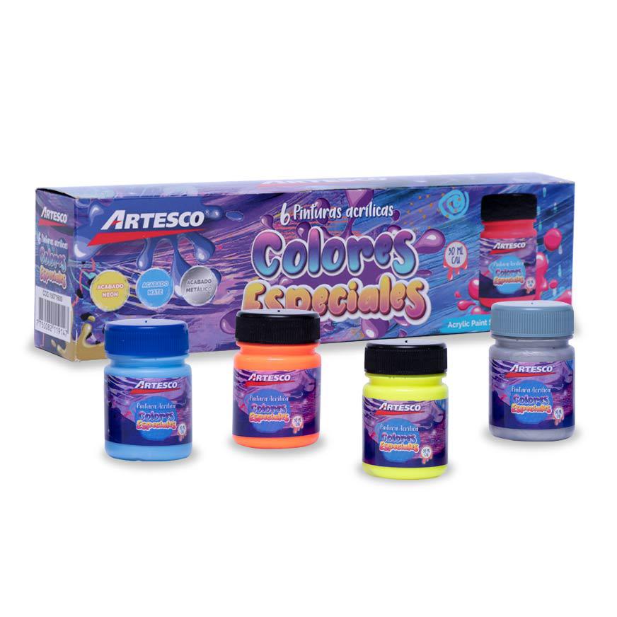 Set De Pintura AcrÃƒÂ­lica Artesco Colores Especiales X 6 Und