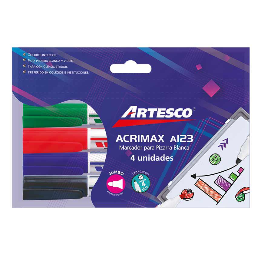 PlumÃƒÂ³n Para Pizarra Artesco Acrimax 123 X 4 Und Imagen principal del producto