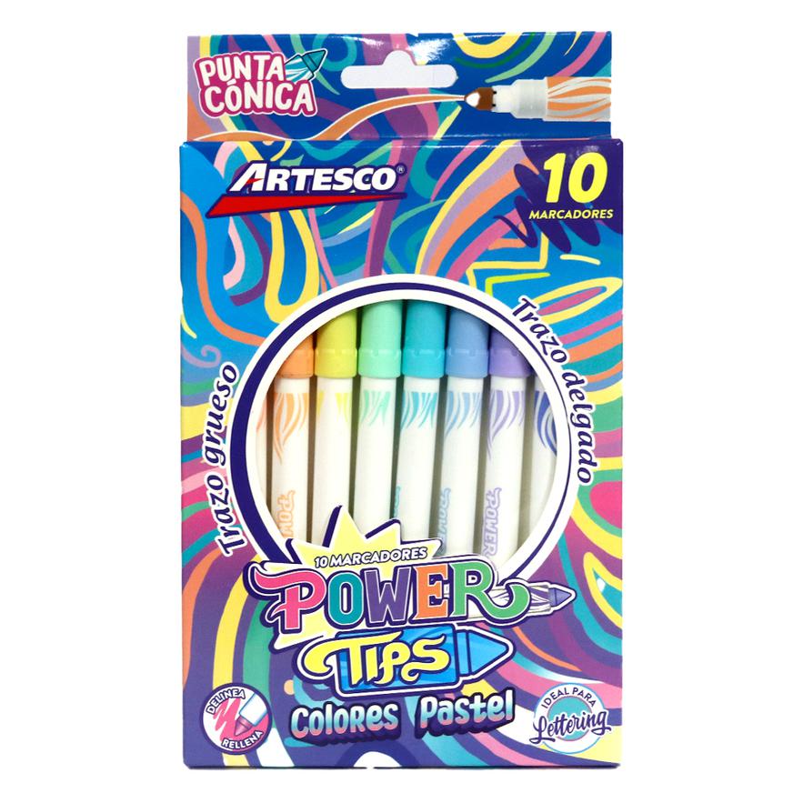 PlumÃƒÂ³n Artesco Power Tips Colores Pastel X 10 Unidades Imagen principal del producto