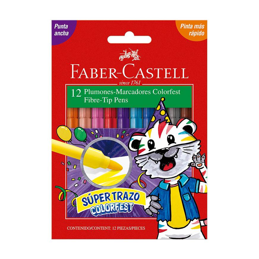 PlumÃƒÂ³n Delgado Faber Castell Colorfest X 12 Und Imagen principal del producto