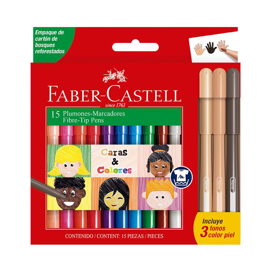 PlumÃƒÂ³n Delgado Faber Castell Fiesta 45 Caras Colores X 15 Und