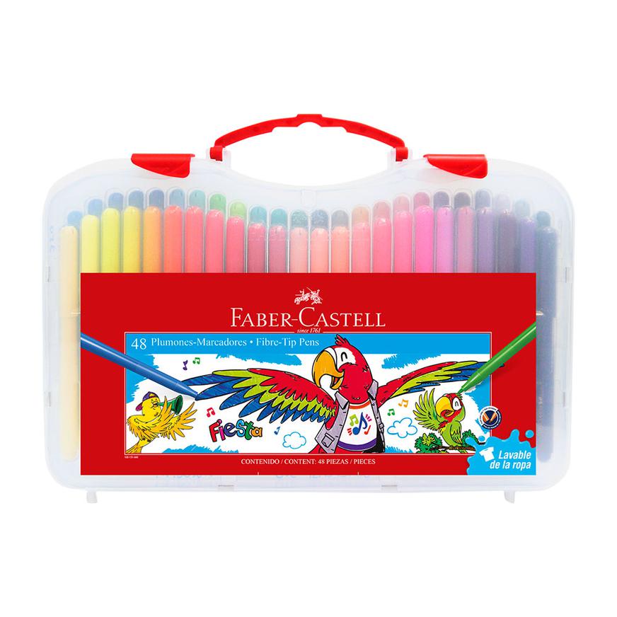 PlumÃƒÂ³n Delgado Faber Castell Fiesta 45 Estuche RÃƒÂ­gido X 48 Und