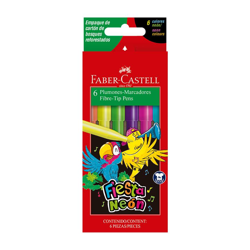 PlumÃƒÂ³n Delgado Faber Castell Fiesta 45 NeÃƒÂ³n X 6 Und Imagen principal del producto