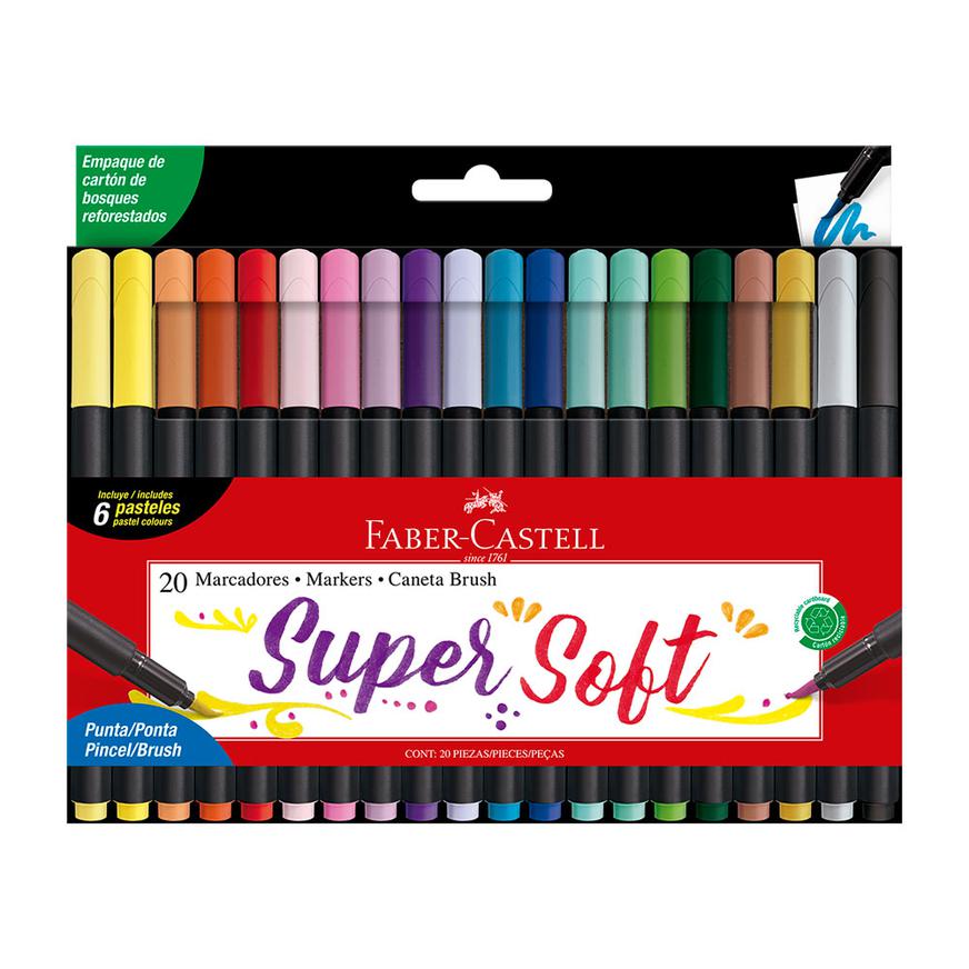 PlumÃƒÂ³n Delgado Faber Castell Supersoft Punta Pincel X 20 Und