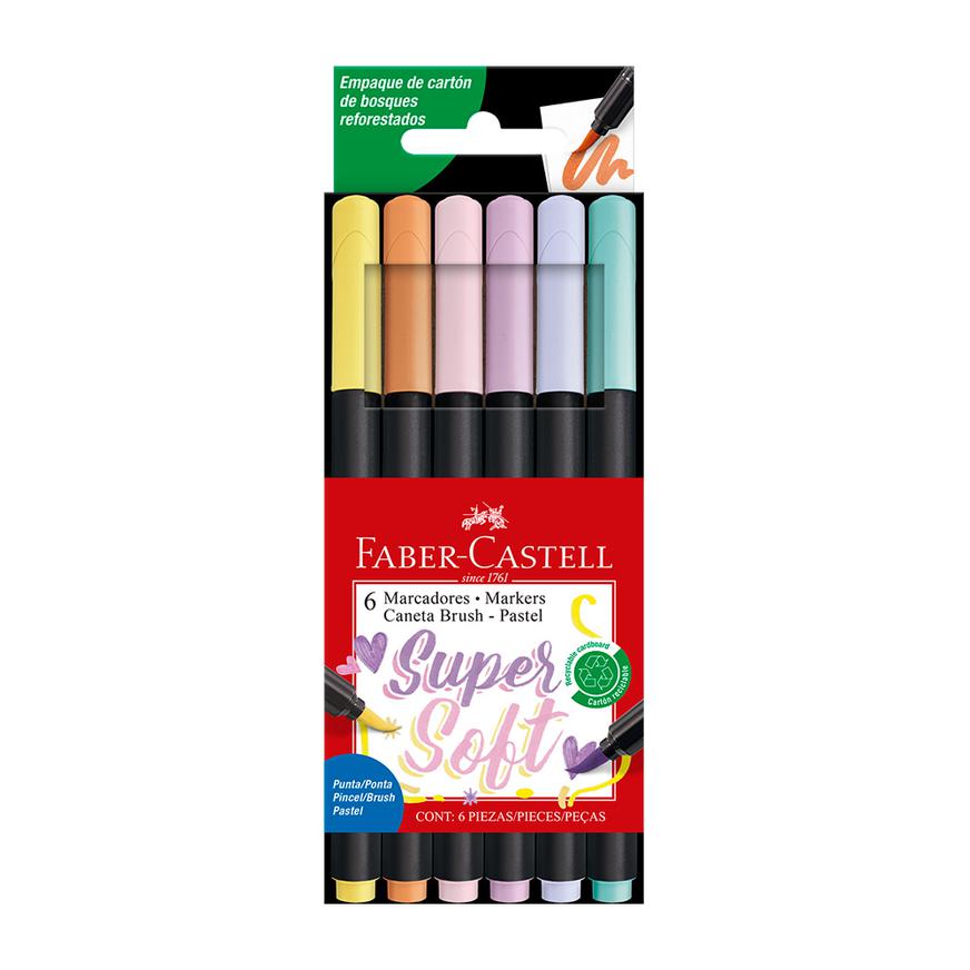 PlumÃƒÂ³n Delgado Faber Castell Supersoft Punta Pincel X 6 Und Imagen principal del producto