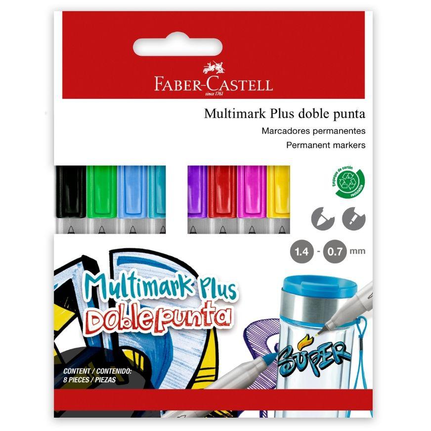 PlumÃƒÂ³n Indeleble Delgado Faber Castell Multimark Plus Doble Punta X 8 Und