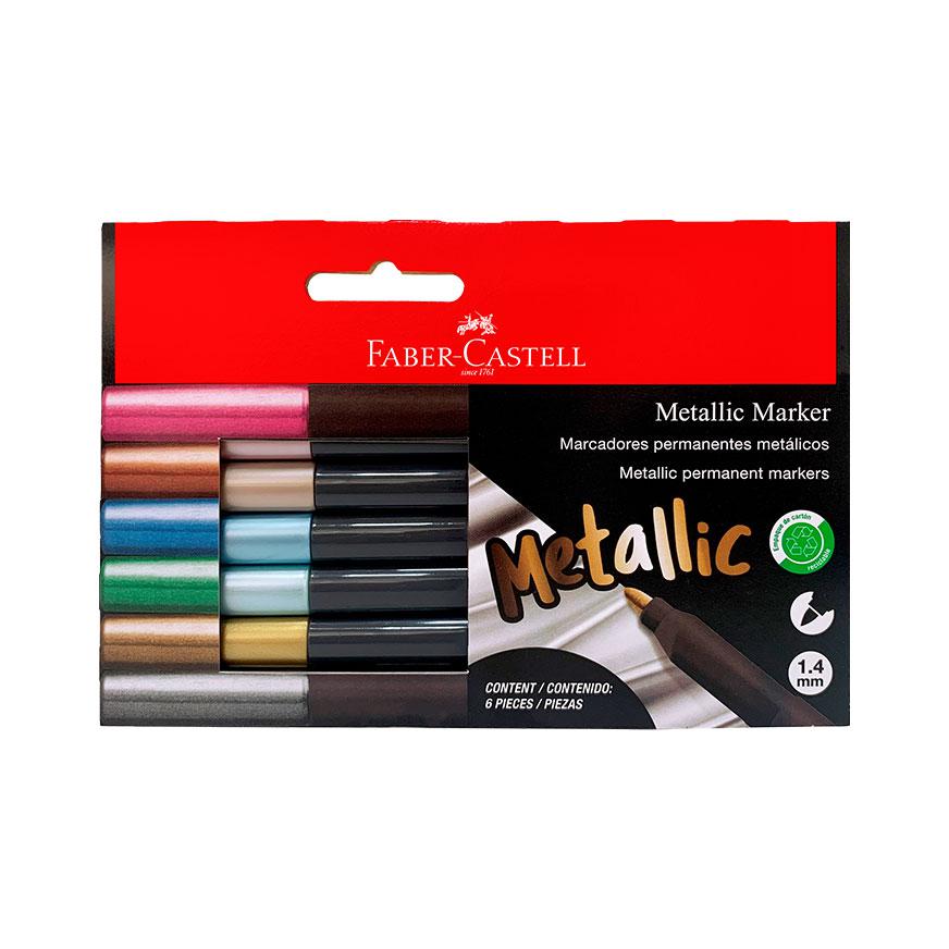 PlumÃƒÂ³n Indeleble Delgado Faber Castell MetÃƒÂ¡lico Estuche X 6 Und