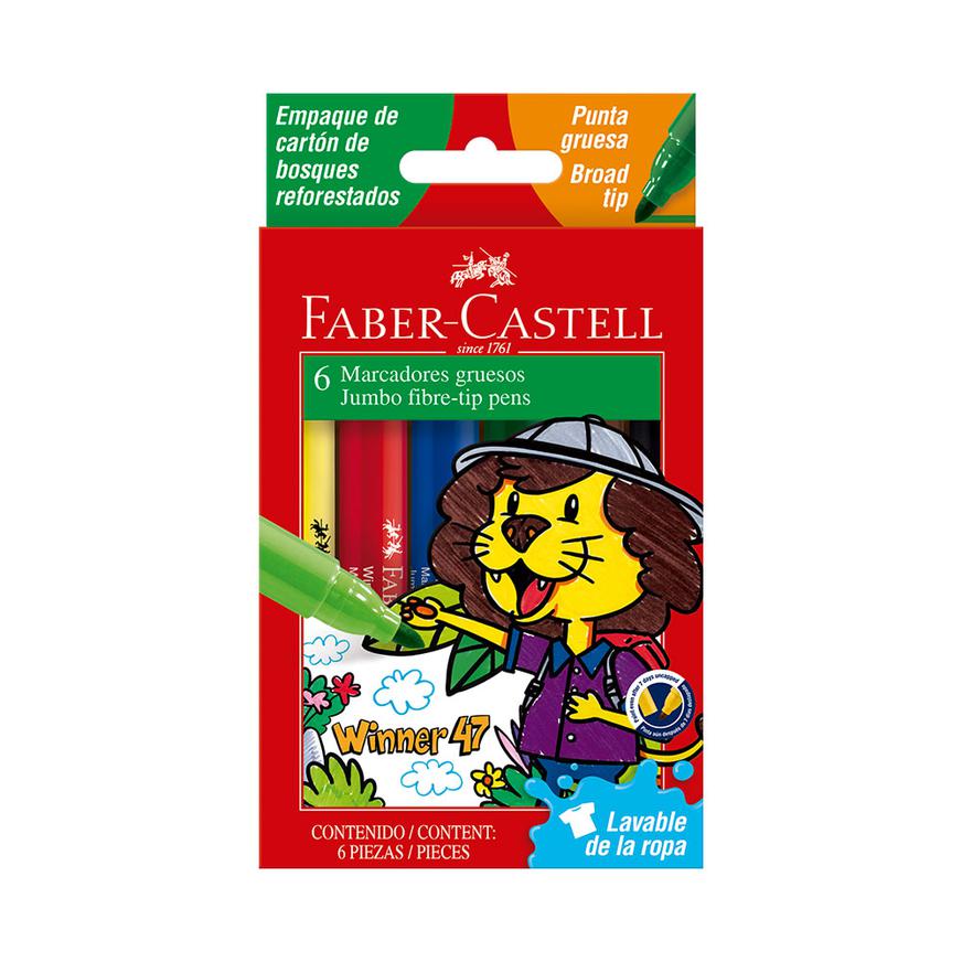 PlumÃƒÂ³n Jumbo Faber Castell Winner 47 Estuche CartÃƒÂ³n X 6 Und