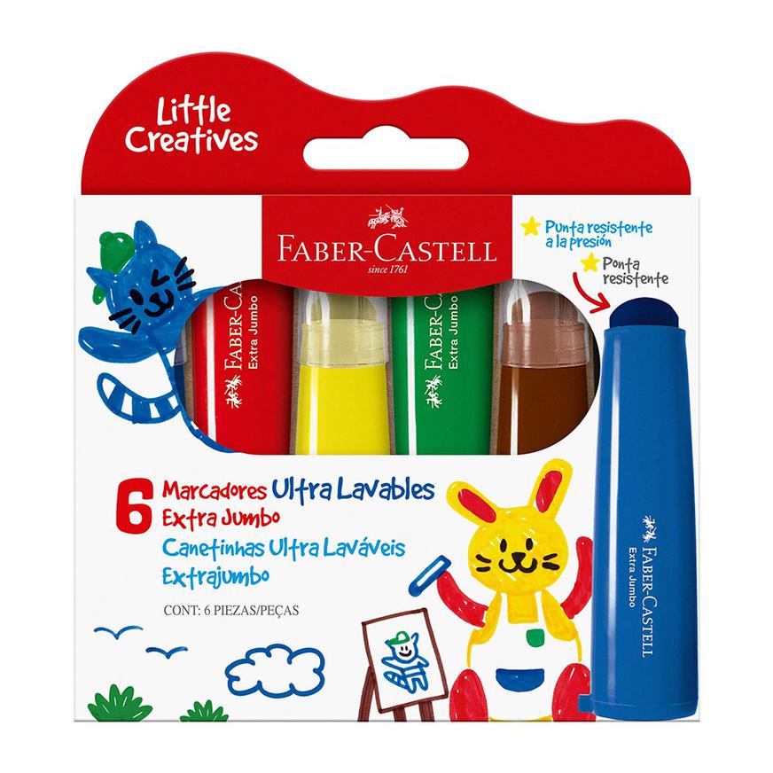 PlumÃƒÂ³n Lavable Extra Jumbo Faber Castell Little Creatives X 6 Und Imagen principal del producto