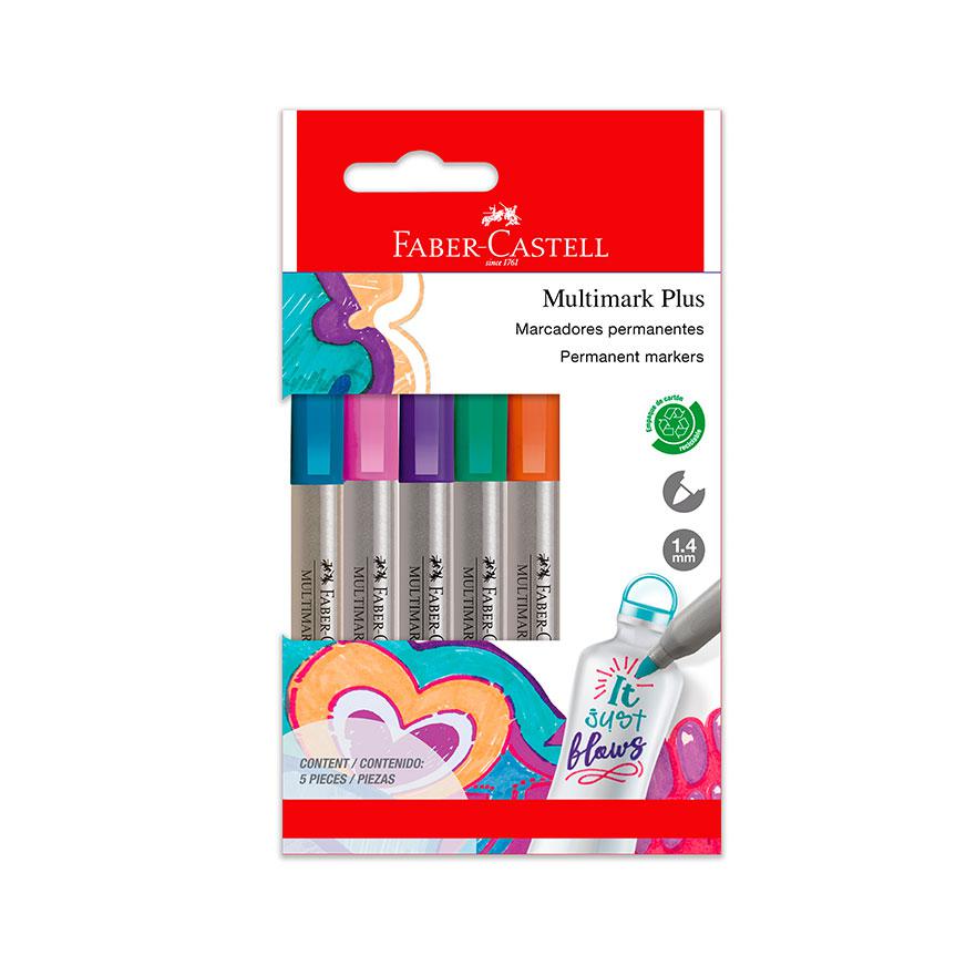 PlumÃƒÂ³n Indeleble Delgado Faber Castell Multimark Plus Colores Nuevos X 5 Und