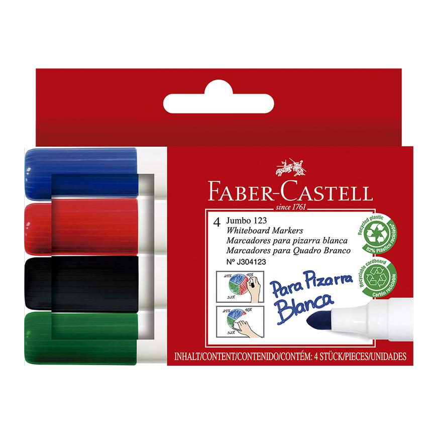 PlumÃƒÂ³n Para Pizarra Faber Castell 123 Estuche X 4 Und
