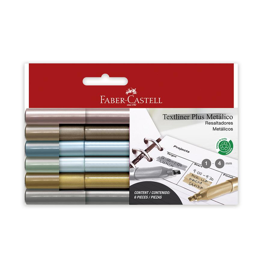 Resaltador Faber Castell Textliner MetÃƒÂ¡licos X 6 Und