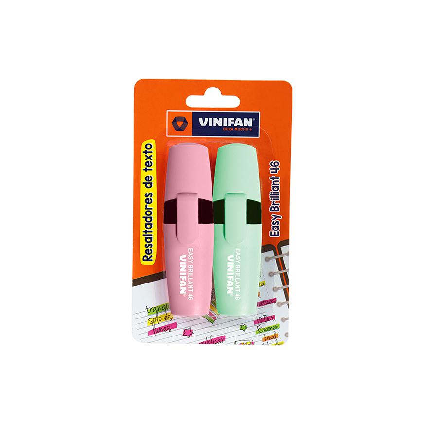 Resaltador Vinifan Easy Brilliant 46 VerdeRosa Pastel X 2 Und