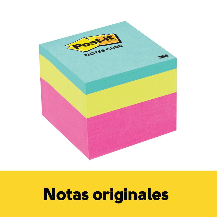 Notas Adhesivas 3M PostIt 47.6 X 47.6 Mm Colores NeÃƒÂ³n Multicolor 400 Hojas Imagen principal del producto