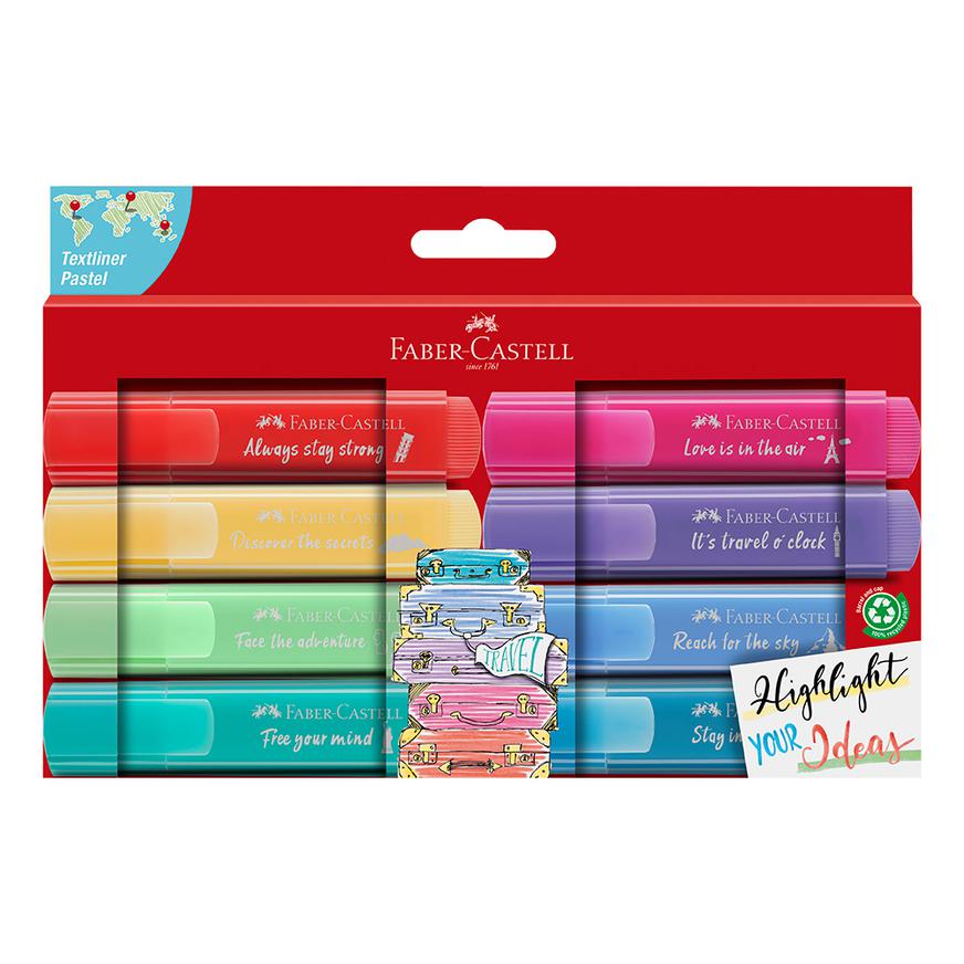 Resaltador Faber Castell Textliner Pastel Estuche CartÃƒÂ³n X 8 Und