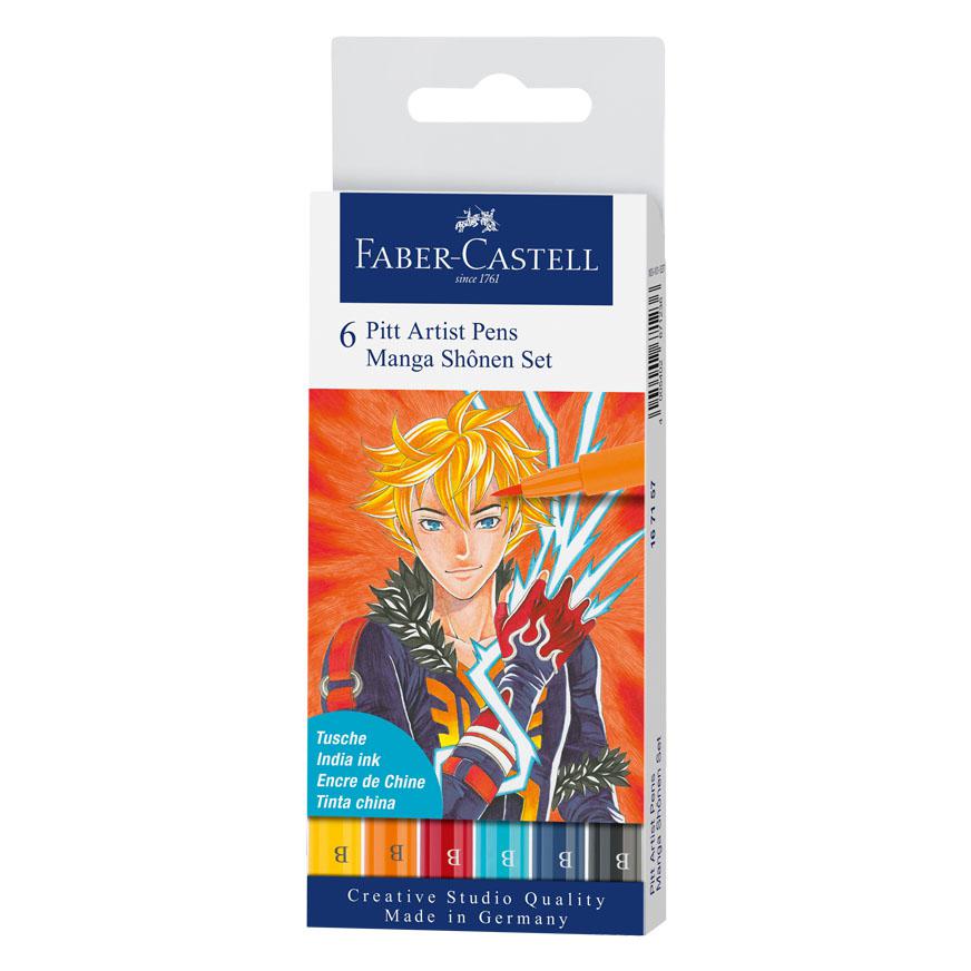 Marcadores Faber Castell Pitt Artist Pen Set X 6 Und Manga Shonen