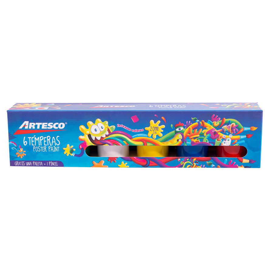 TÃƒÂ©mpera Artesco Set X 6 Colores Pincel Paleta