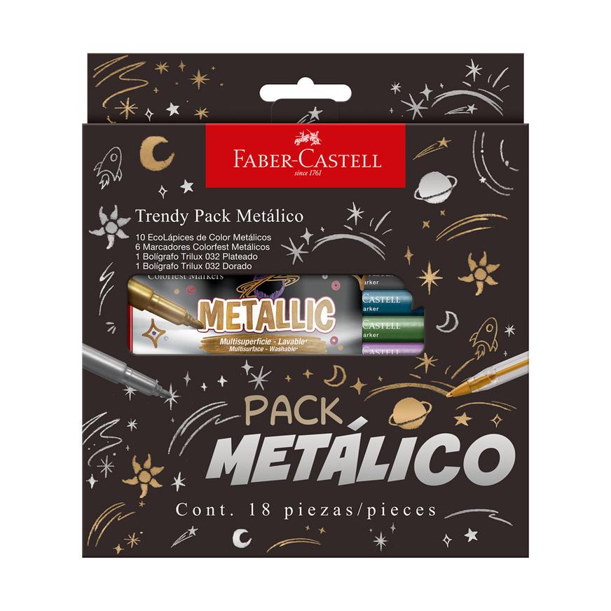 FaberCastell Pack MetÃ¡lico 10 L 6 Marcadores